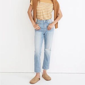 Madewell Light Wash Straight Leg Jeans